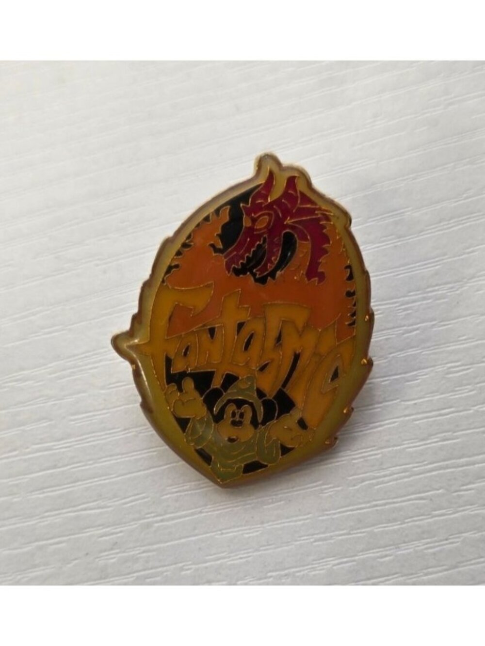 Vintage. Fantasmic Logo Mickey and Maleficent Dragon Pin